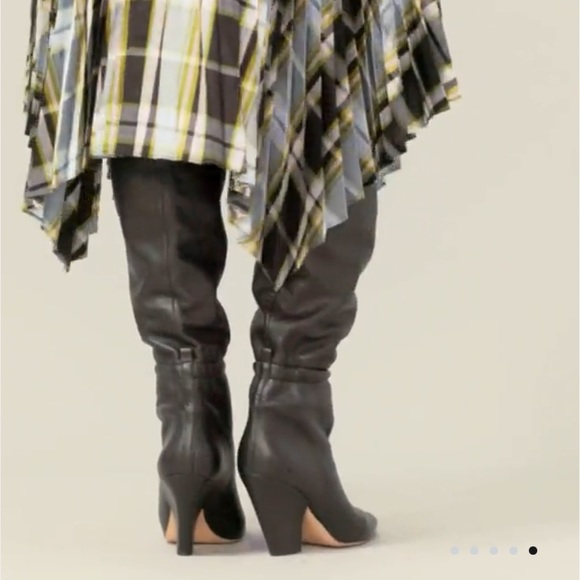 TORY BURCH LILA OVER THE KNEE BLACK NAPPA LEATHER BOOTS SIZE 8 - Picture 7 of 9